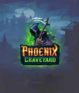 The eerie and atmospheric Phoenix Graveyard slot game interface by ELK Studios, featuring a mysterious graveyard setting. Displayed in this image is the slot's unique expanding reel feature, enhanced by its beautifully crafted symbols and gothic theme. The design reflects the game's theme of rebirth and immortality, attractive for those fascinated by mythology.